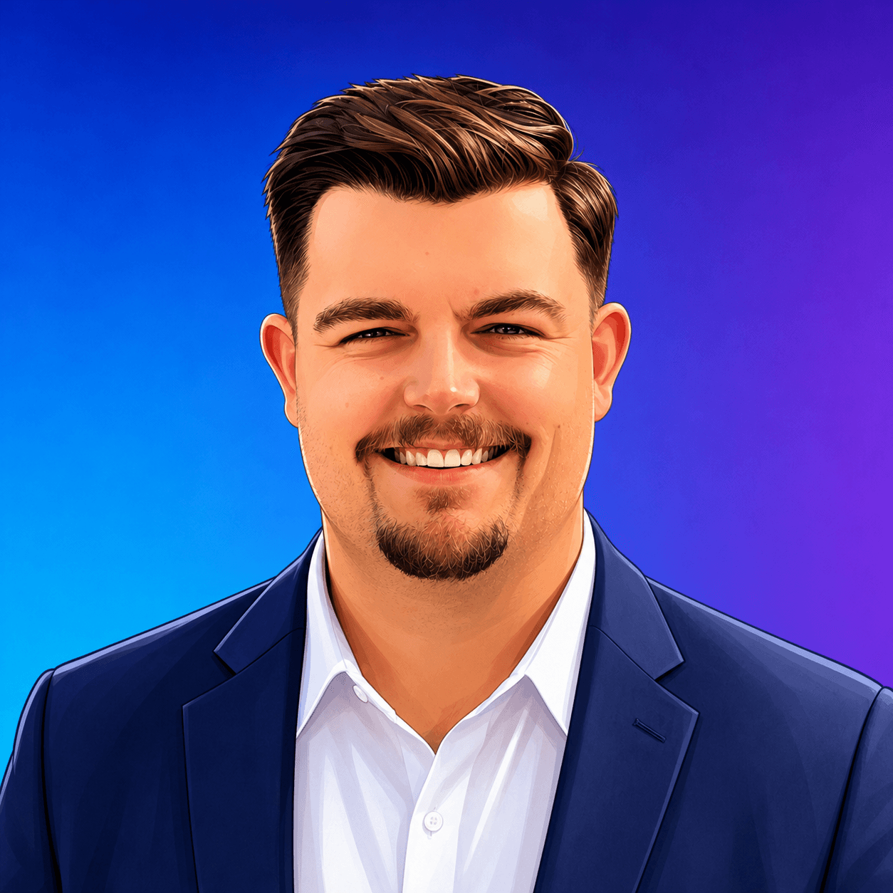 Illustrated portrait of Noah Mosher